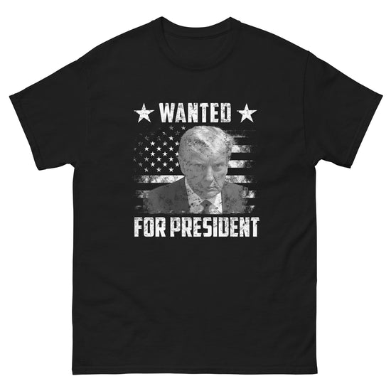 B&W Trump *Wanted for President* Shirt Steel River Co. S