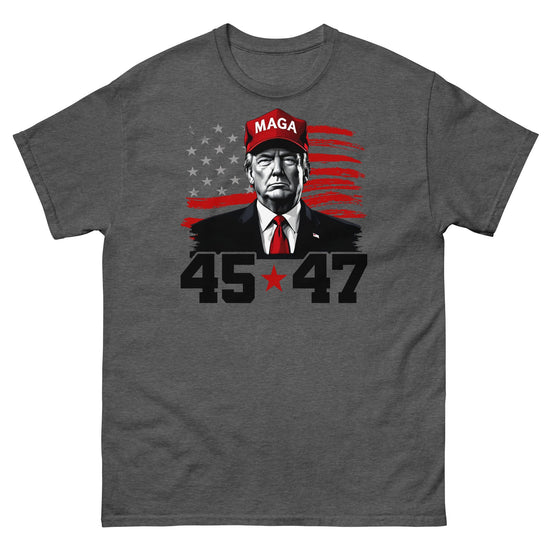 Trump 45–47 T-Shirt Steel River Co. Dark Heather / S
